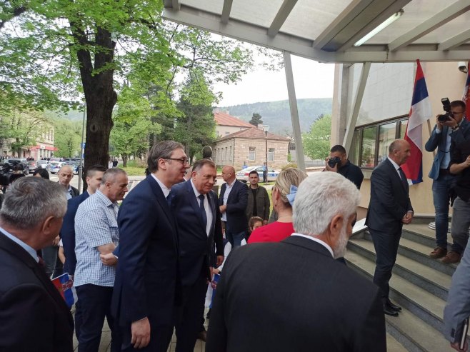 Dodik, Vučić i Višković u Bileći