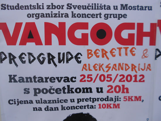 Apsolutna muzička atrakcija, grupa ALEXANDRIA nastupila je kao predgrupa popularnom bendu “Van Gog” u Mostaru. 