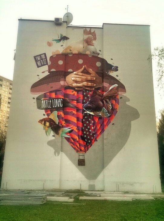 Mural u na zgradi u Boriku (Banjaluka)