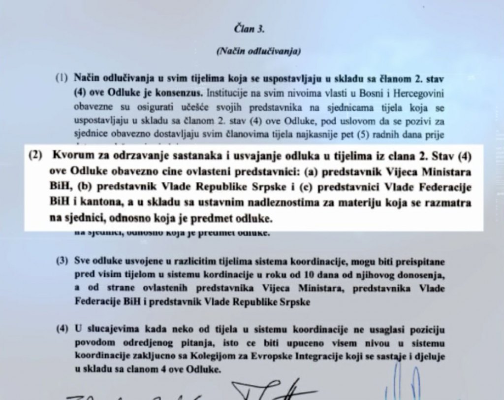 Mehanizam koordinacije potpisan u Istočnom Sarajevu