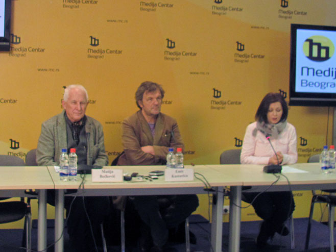 Kusturica i Bećković u Beogradu na pres konferenciji - Foto: SRNA