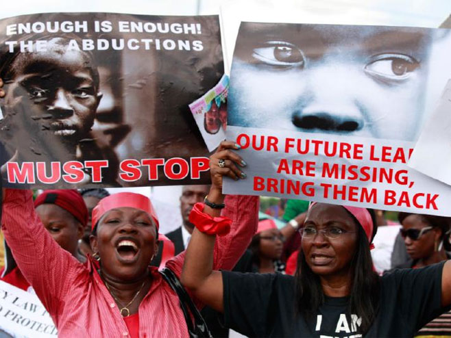 Nigerija: Protest protiv otmice djevojčica - Foto: AP