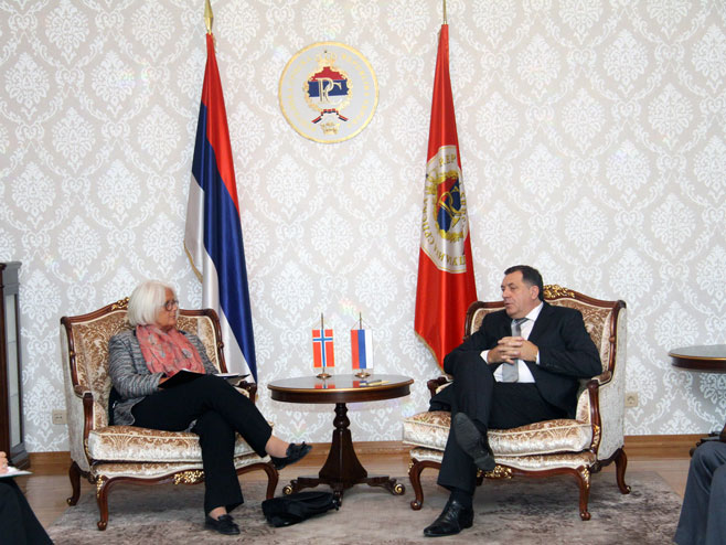 Milorad Dodik, predsjednik RS i amvasador Norveške u BiH En Vibeke Lilo - Foto: SRNA