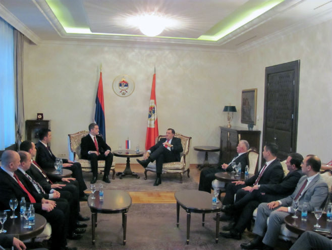 predsjednik Dodik i direktor Kancelarije Vlade Srbije za KiM Marko Đurić - Foto: SRNA