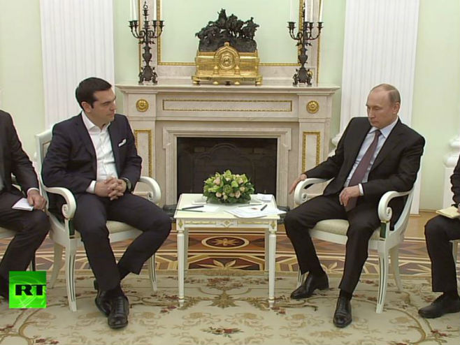 Sastanak Putin - Cipras (Screenshot: RT) - 