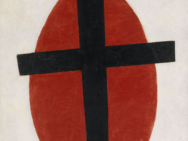 Slika "Mistični suprematizam (Crni krst na crvenom ovalu)" (Foto: commons.wikimedia.org) - 