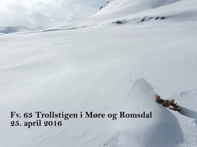 Čišćenje snijega na putu Trolstigen - Foto: Screenshot/YouTube