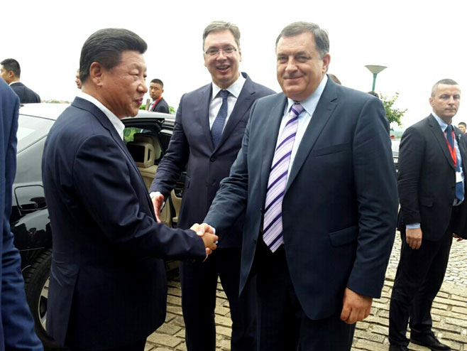 Milorad Dodik i Sin Đinping - Foto: RTRS