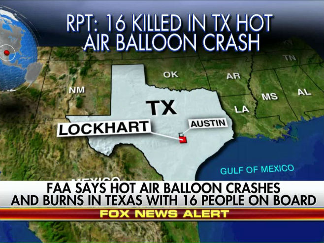 Teksas: Zapalio se balon sa toplim vazduhom (foto: Twitter @FoxNews) - 