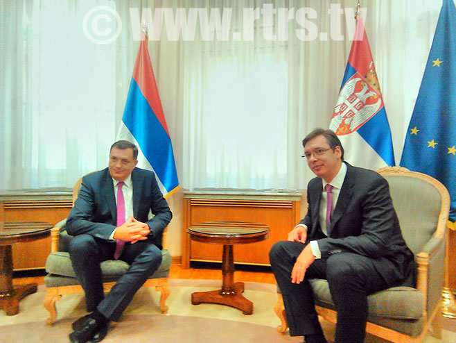 Sastanak: Milorad Dodik i Aleksandar Vučić - Foto: RTRS