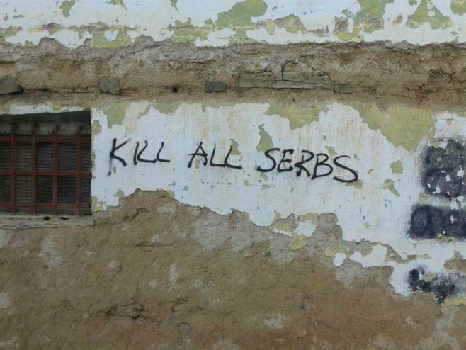 Grafiti mržnje prema Srbima - Foto: Novosti.rs