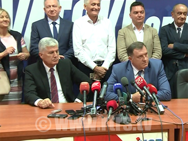 Dodik - Čović, konferencija za novinare - Foto: RTRS