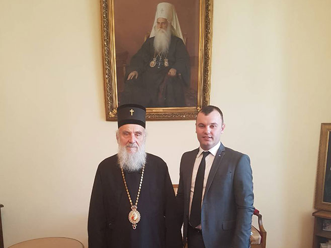 Načelnik Grujičić boravio u službenoj posjeti Njegovoj Svetosti Patrijarhu srpksom g. Irineju - Foto: RTRS