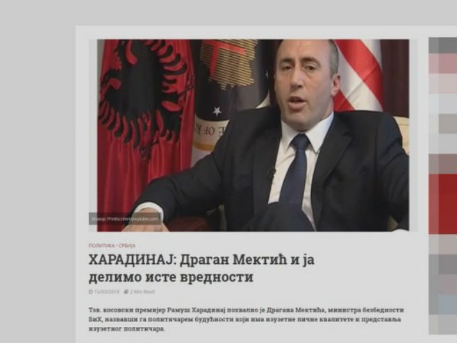 Haradinaj o Mektiću - Foto: RTRS