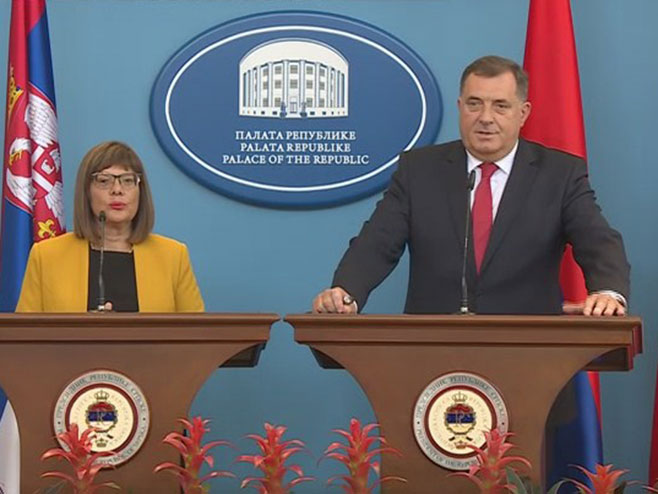 Maja Gojković i Milorad Dodik - Foto: RTRS
