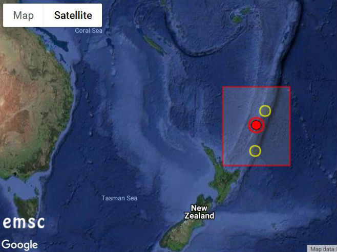 Zemljotres jačine 6,9 kod ostrva Kermadek (Foto: EMSC/Screenshot) - 