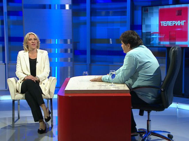 Premijerka Željka Cvijanović u emisiji "Telering" - Foto: RTRS