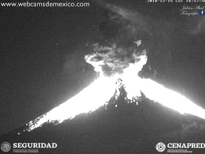 Erupcija vulkana Popokatepetl - Foto: Screenshot