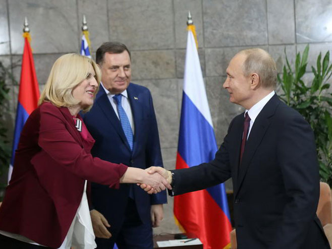 Cvijanovićeva i Dodik sa Putinom - Foto: RTRS