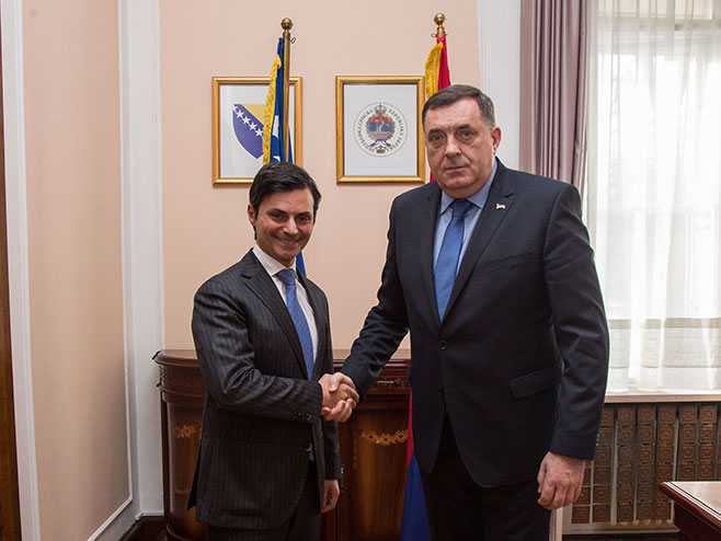 Milorad Dodik razgovarao je sa ambasadorom Italije u BiH (foto:predsjednistvobih.ba) - 