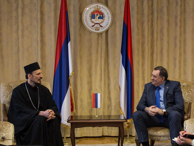 Episkop Dimitrije i Dodik - Foto: RTRS