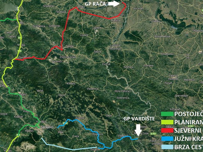 Mapa auto-puta Beograd-Sarajevo - Foto: klix.ba