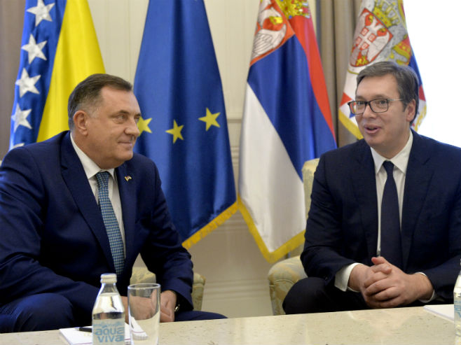 Sastanak Milorada Dodika i Aleksandra Vučića - Foto: TANЈUG