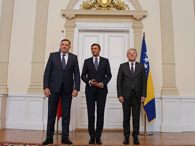 Dodik, Pahor, DŽaferović - Foto: RTRS