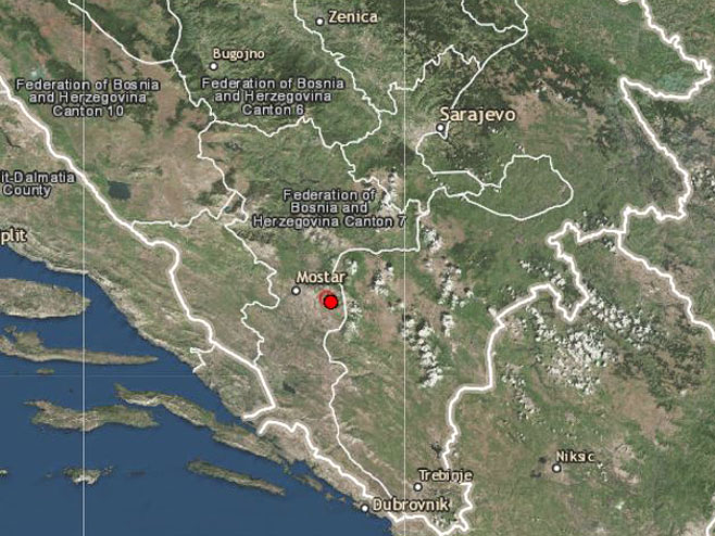 Zemljotres pogodio Mostar (Foto: www.emsc-csem.org) - 
