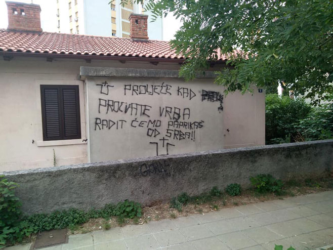 Kod Knina i Rijeke osvanuli grafiti protiv Srba (foto: www.facebook.com/sdss.hr) - 