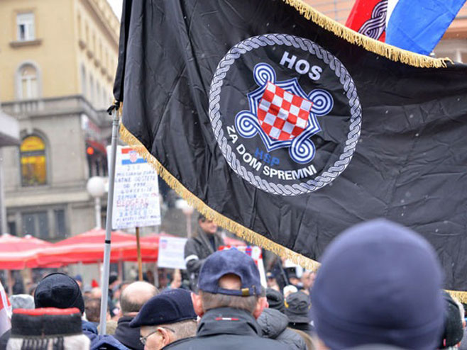 Pripadnici tzv. Hrvatskih odbrambenih snaga - HOS - Foto: TANЈUG