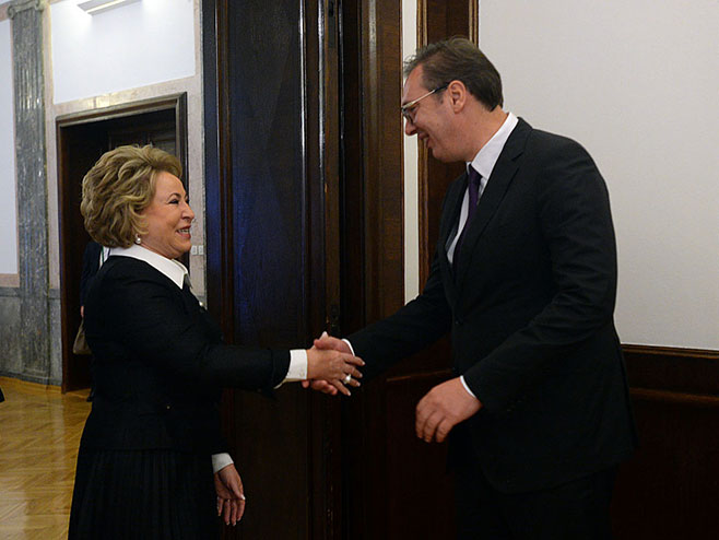 Valentina Matvijenko i Aleksandar Vučić (foto:Tanjug / PREDSEDNISTVO SRBIJ) - 