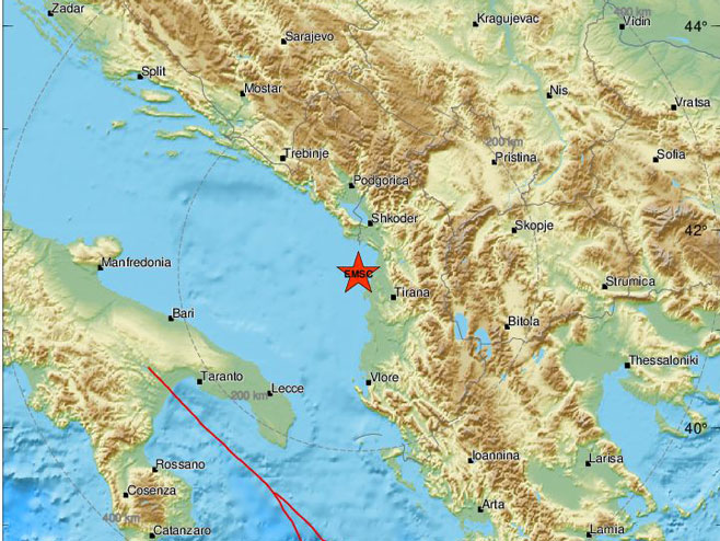Zemljotres u Albanije (Foto: www.emsc-csem.org) - 