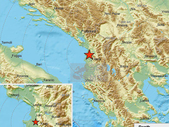 Potres u Albaniji  (Foto:EMSC) - 