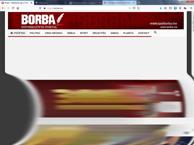 Portal Borba (foto: borba.me) - 