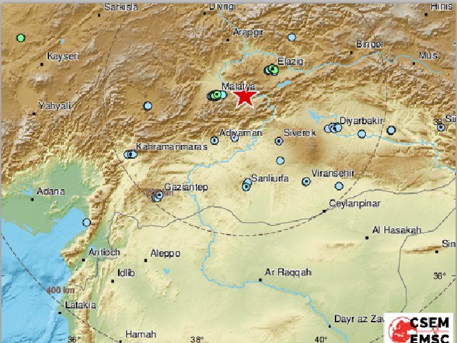 Zemljotres u Turskoj (foto:EMSC) - 