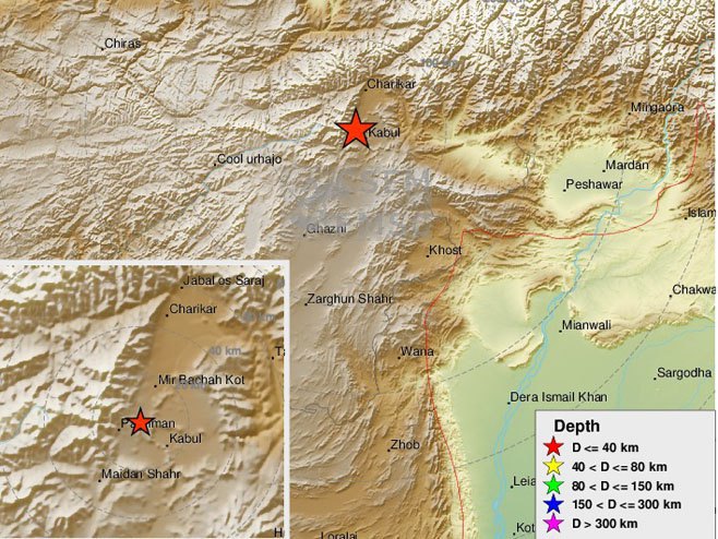 Zemljotres  u Avganistanu (Foto:LastQuake) - Foto: Twitter