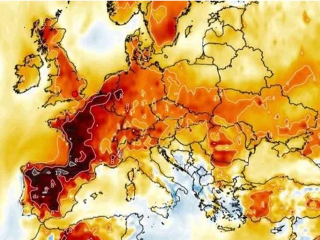 Temperaturne razlike Evrope (foto: WXCHART) - 
