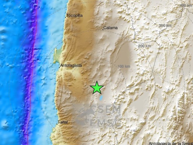 Zemljotres u Čileu (foto:EMSC@LastQuake) - 