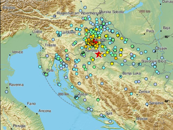 Zemljotres u Petrinji (foto:EMSC) - Foto: Twitter