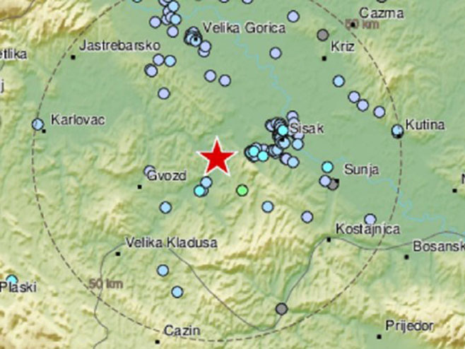 Zemljotres na područiju Petrinje (foto: EMSC) - 