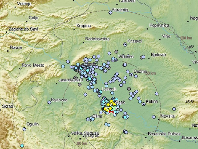 Zemljotres  u Petrinji (foto:EMSC) - 