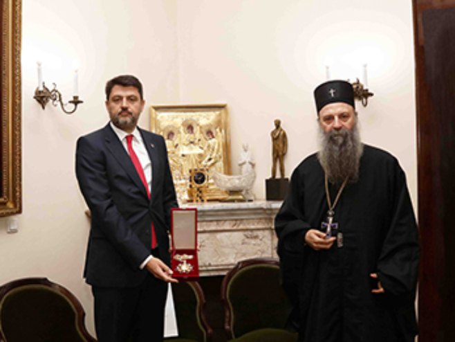Patrijarh Porfirije i Vladimir Božović (foto: spc.rs) - 