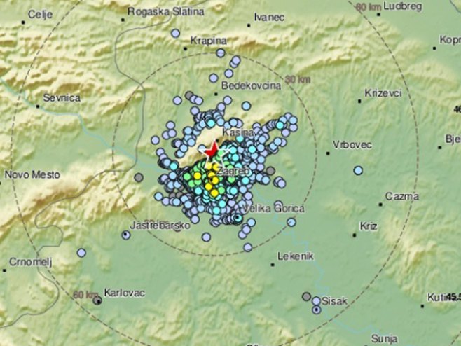 Zemljotres u Zagrebu (Foto: EMSC) - 