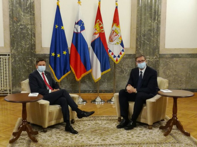 Vučić-Pahor, sastanak - Foto: RTRS