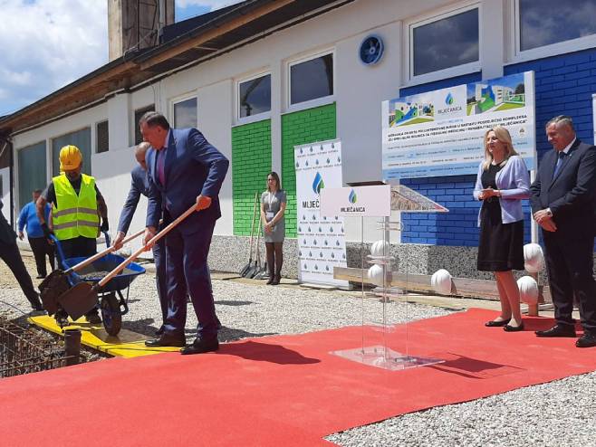 Polaganje kamena temeljca u Mlječanici - Foto: RTRS