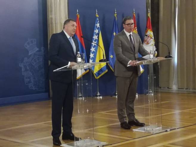 Dodik i Vučić - Foto: RTRS