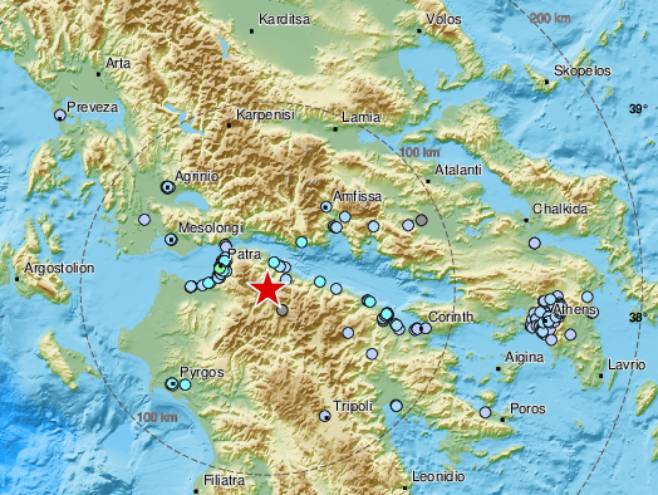 Zemljotres u Grčkoj (Foto: LastQuake) - Foto: Twitter