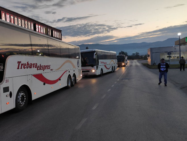 "Staza egzodusa" - kolona autobusa - Foto: SRNA