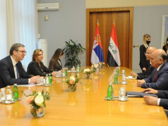 Aleksandar Vučić sa šefom iračke diplomatije - Foto: RTS
